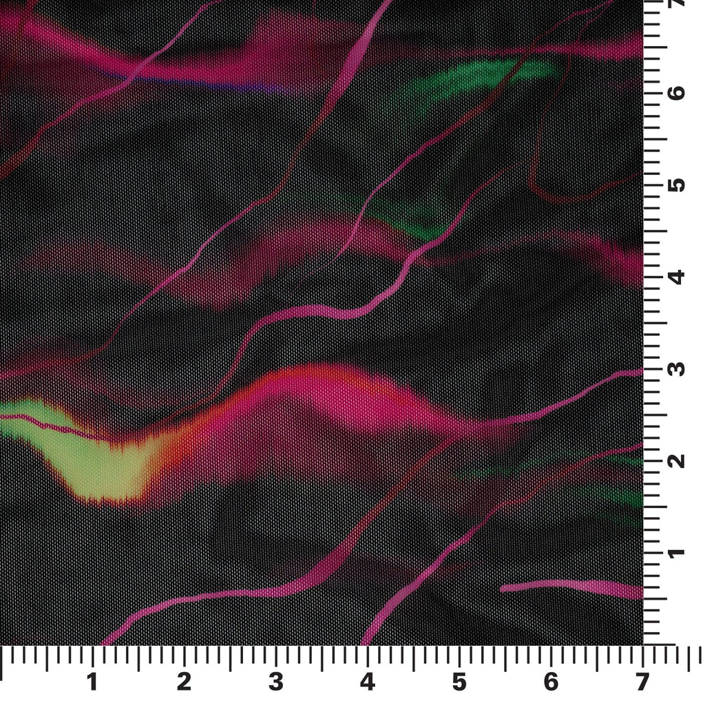 Neon Northern Lights Printed Power Mesh Fabric | Blue Moon Fabrics