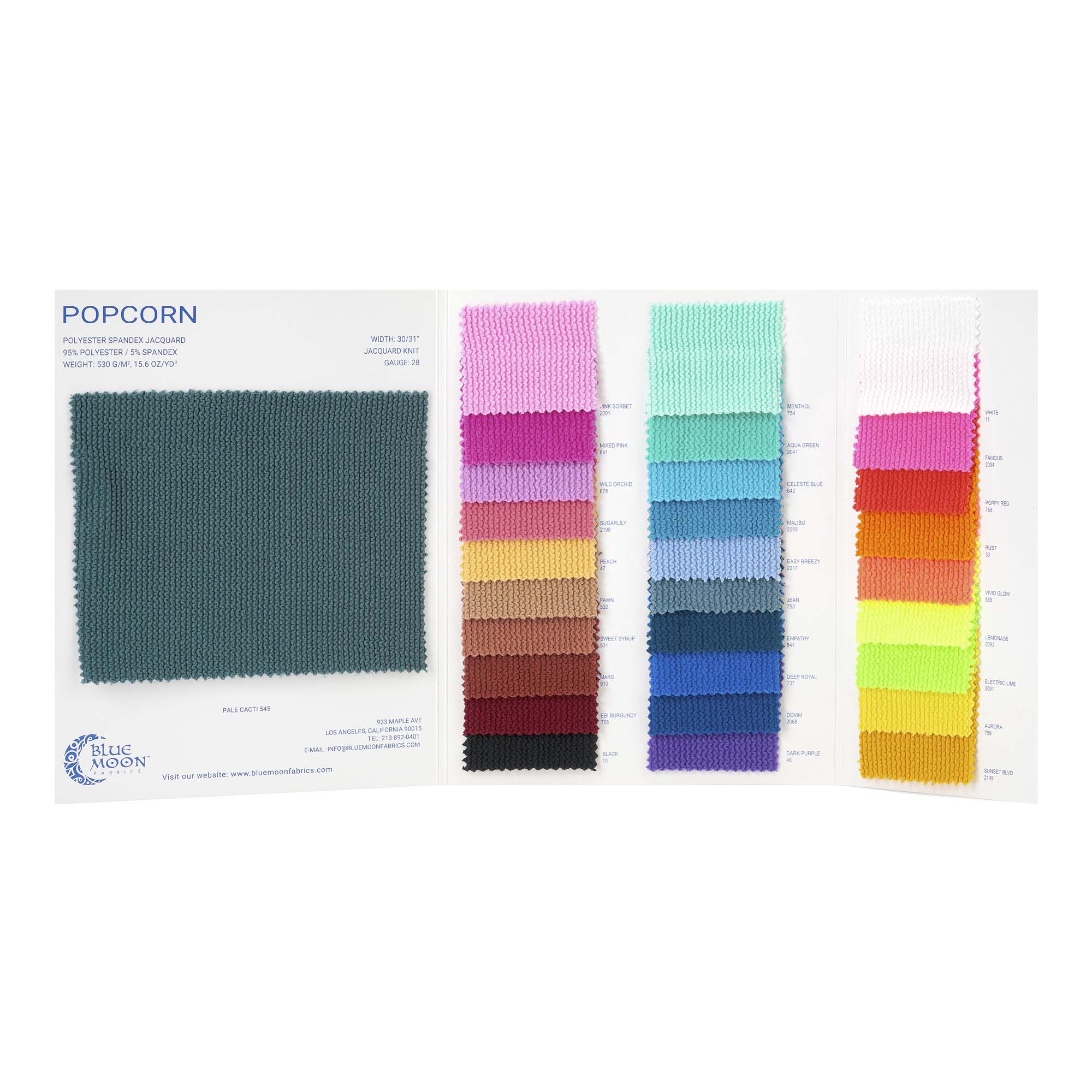 EL6008 - Popcorn Polyester Spandex Jacquard Color Card | Blue Moon Fabrics