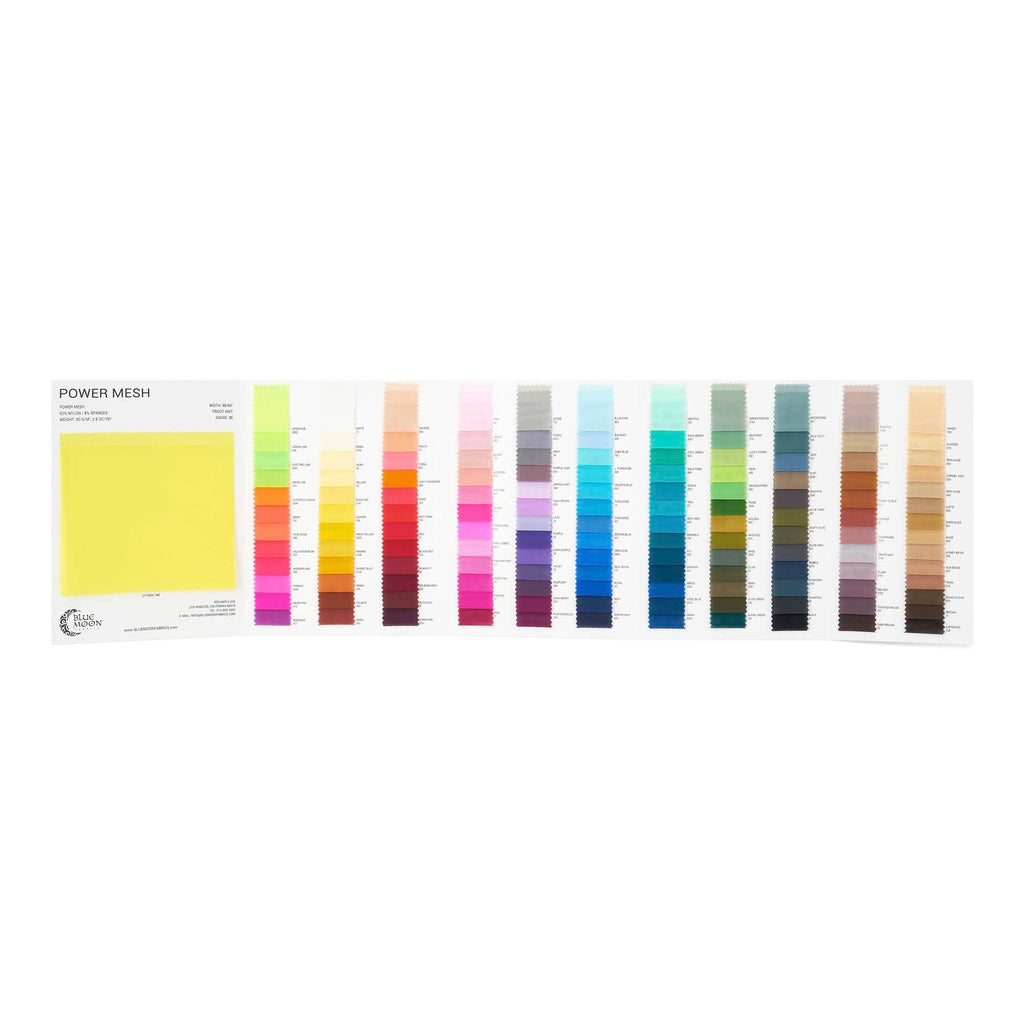 PW8 - Power Mesh Color Card with Expansion Card | Blue Moon Fabrics