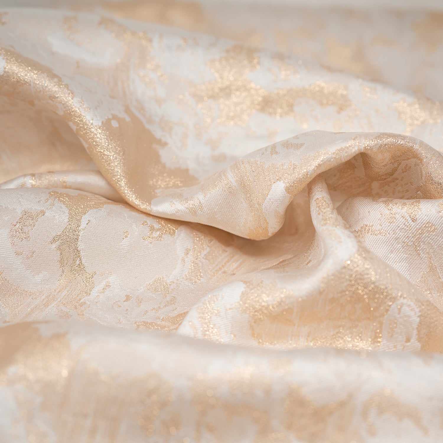 Peachy Clouds Metallic Brocade Fabric | Blue Moon Fabrics