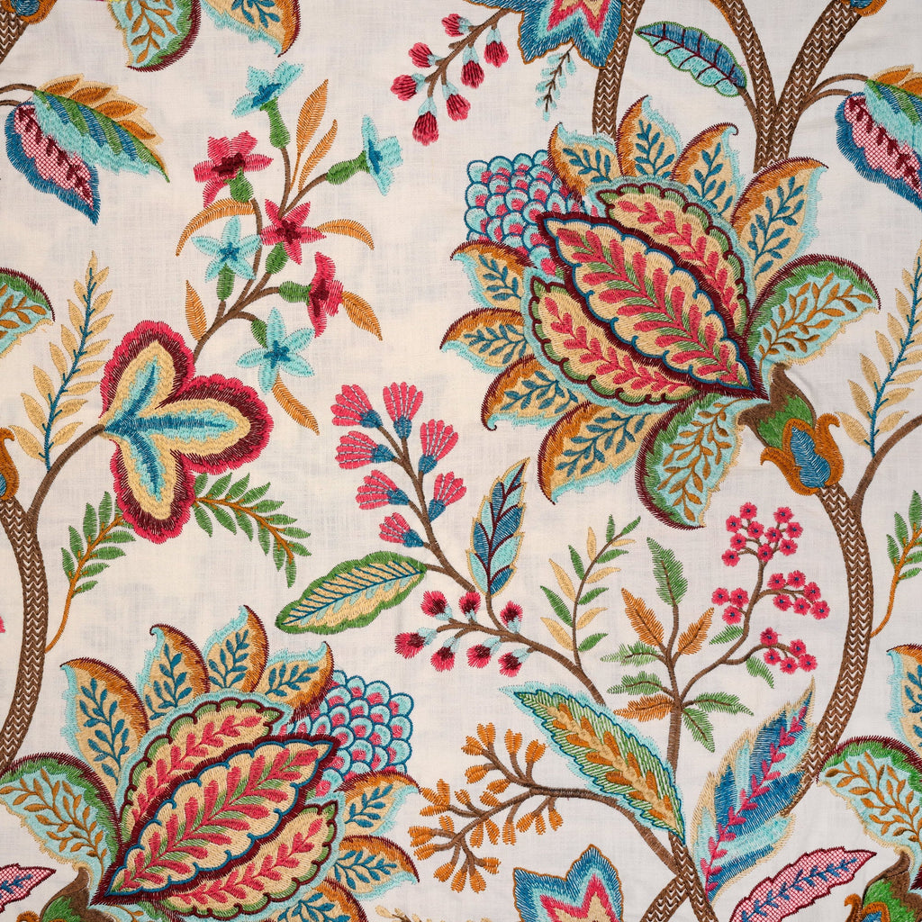 PENELOPE - CREWEL EMBROIDERY FABRIC, PERFECT FOR CURTAINS and DRAPERIES