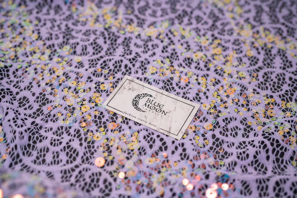 Precious Stretch Lace Sequin Fabric | Blue Moon Fabrics