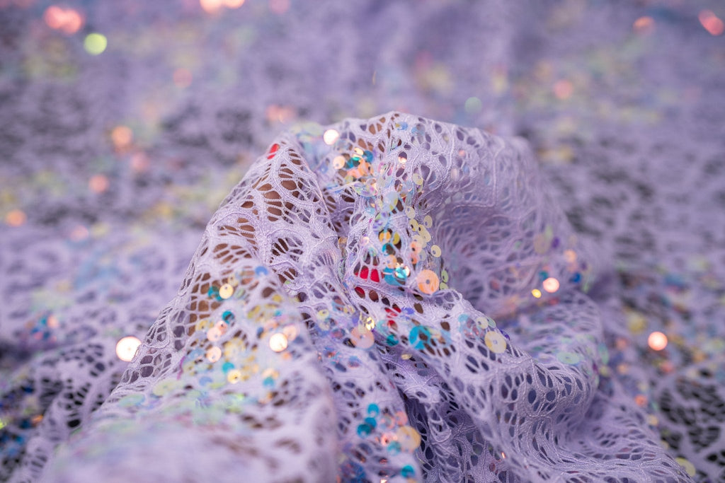 Precious Stretch Lace Sequin Fabric | Blue Moon Fabrics
