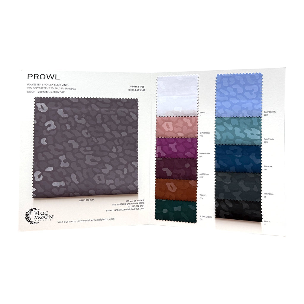 HK504 - Prowl Polyester spandex Slick Vinyl Color Card | Blue Moon Fabrics
