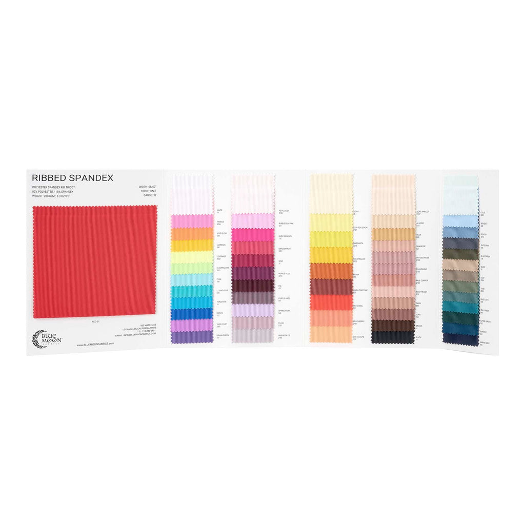 HK424 - Ribbed Spandex Color Card | Blue Moon Fabrics