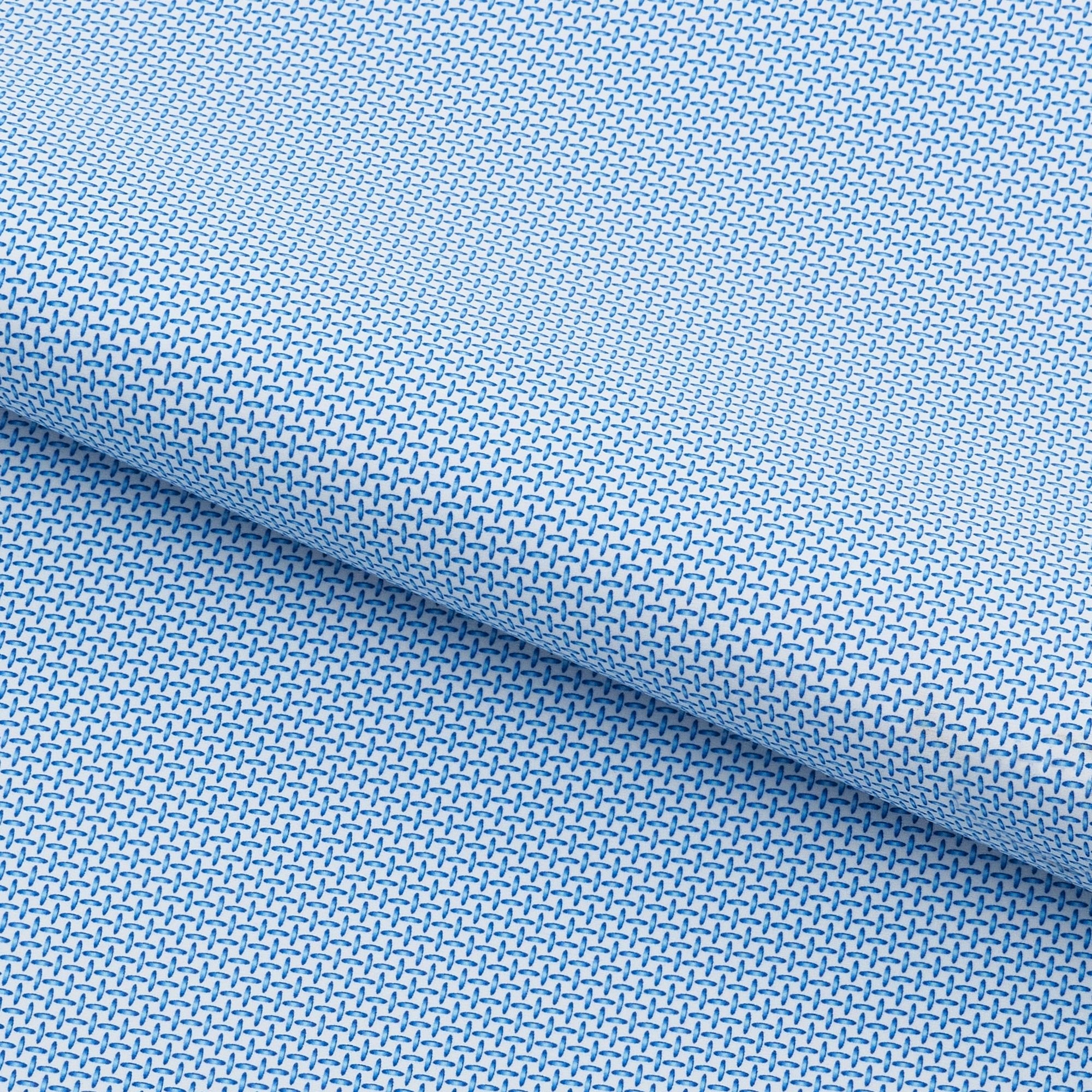 PTG306R - Sky Blue Cross Stitched Printed On Recycled Spandex Fabric | Blue Moon Fabrics