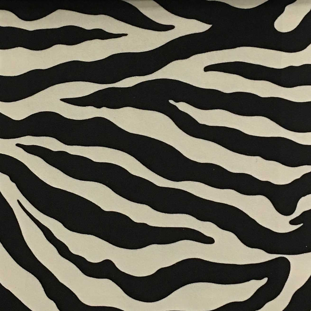 SAFARI - ZEBRA, LA ZOO SHORT PILE VELVET DRAPERY AND UPHOLSTERY FABRIC BY THE YARD