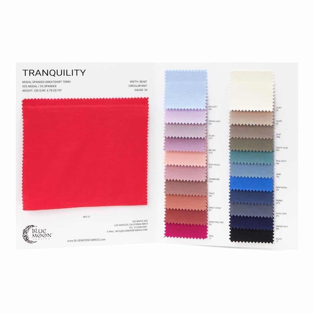 HK480 - Tranquility Modal Spandex Color Card | Blue Moon Fabrics