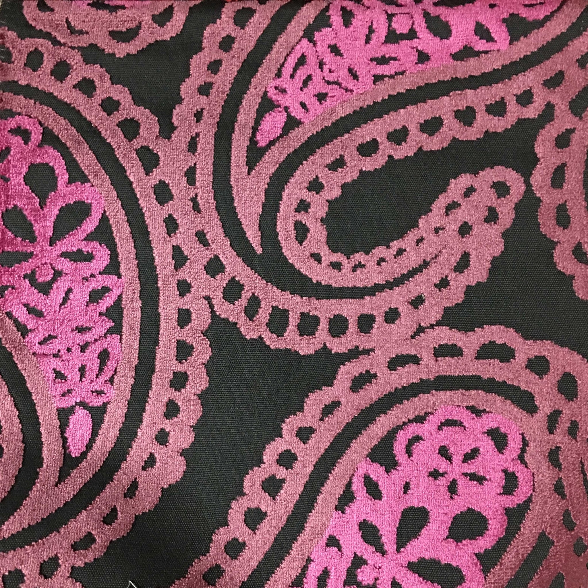PIPPA - BOLD PAISLEY DESIGN CUT VELVET UPHOLSTERY FABRIC BY THE YARD