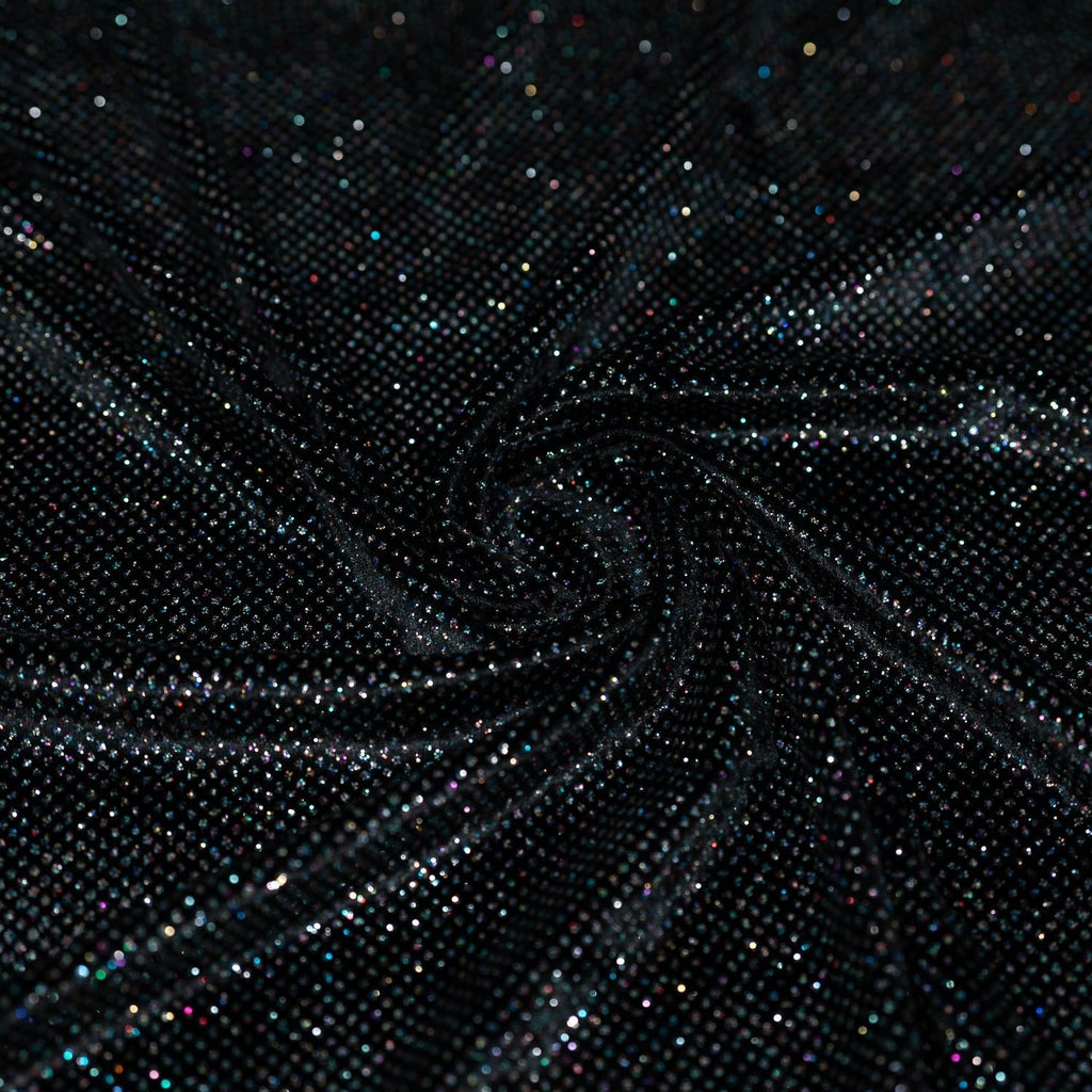 Vivian Glitter Printed Stretch Velvet Fabric | Blue Moon Fabrics
