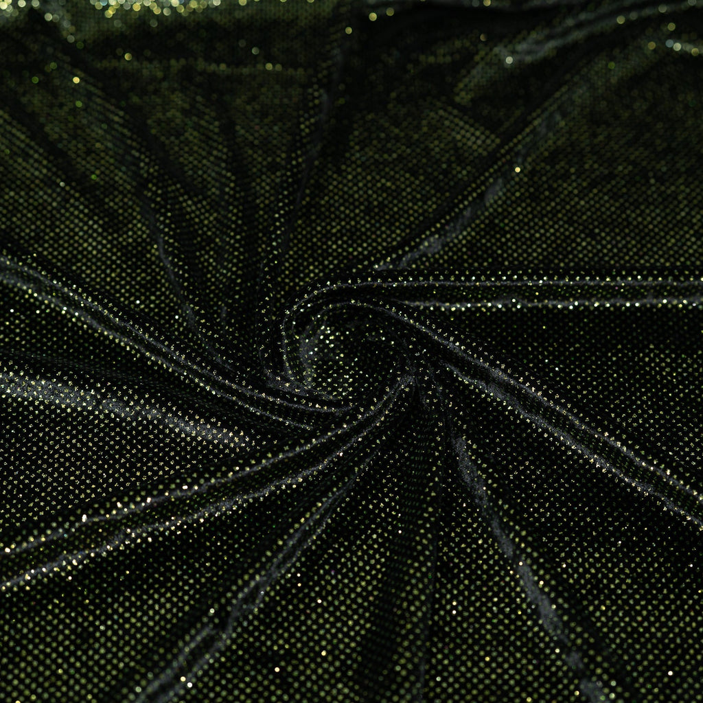 Vivian Glitter Printed Stretch Velvet Fabric | Blue Moon Fabrics