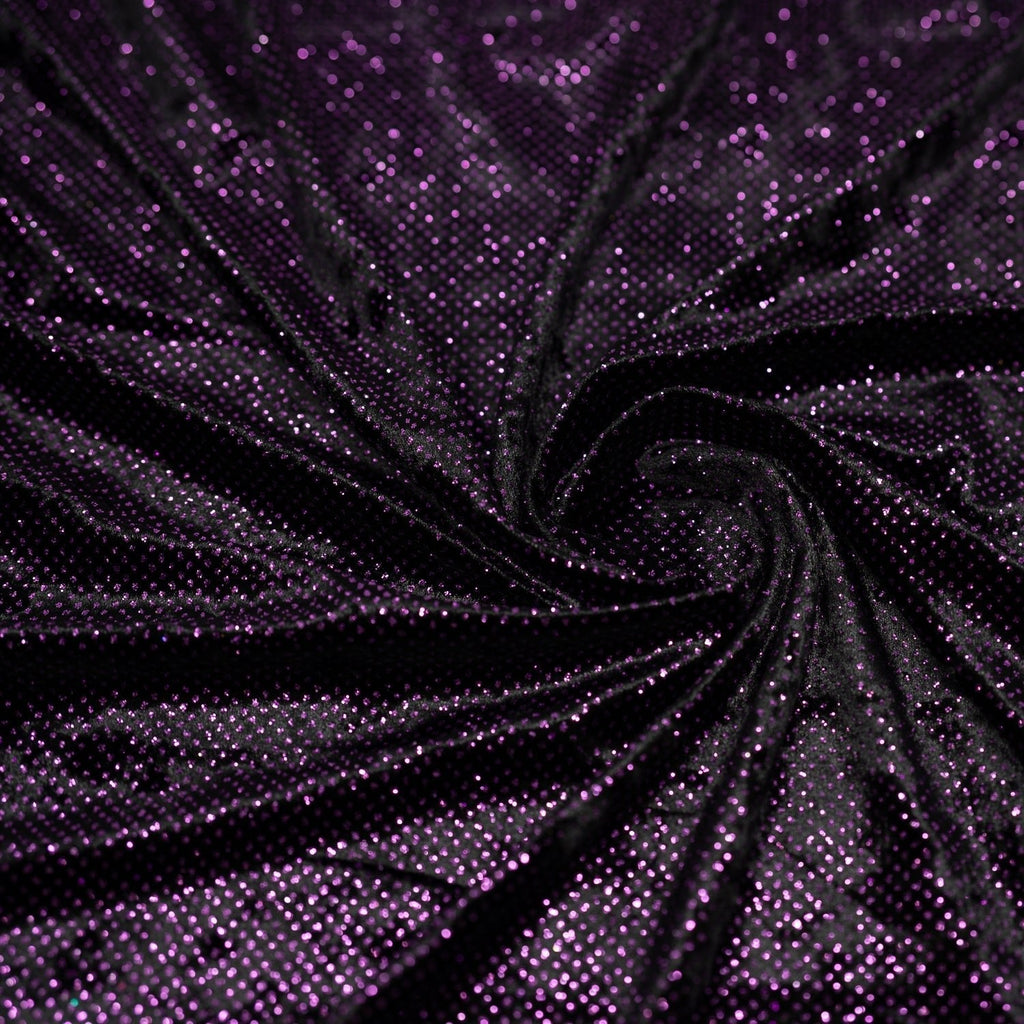 Vivian Glitter Printed Stretch Velvet Fabric | Blue Moon Fabrics