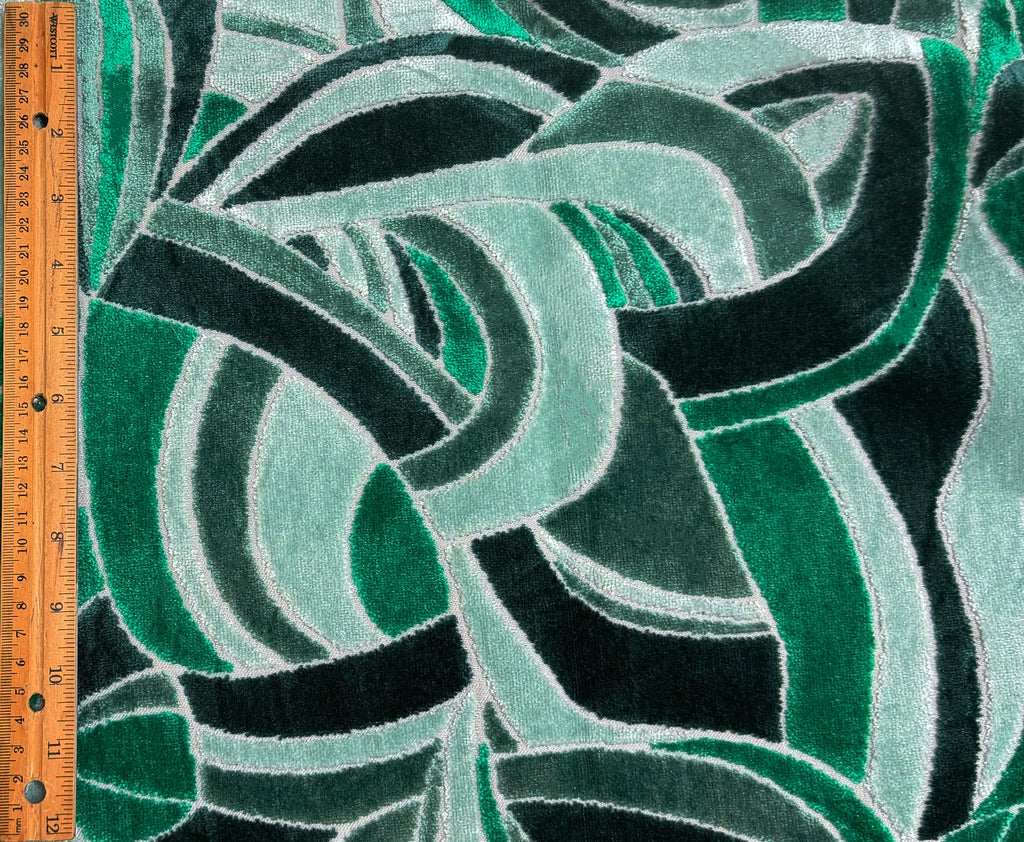 BRUBECK - MULTI-PURPOSE ABSTRACT CUT VELVET UPHOLSTERY FABRIC BY THE YARD