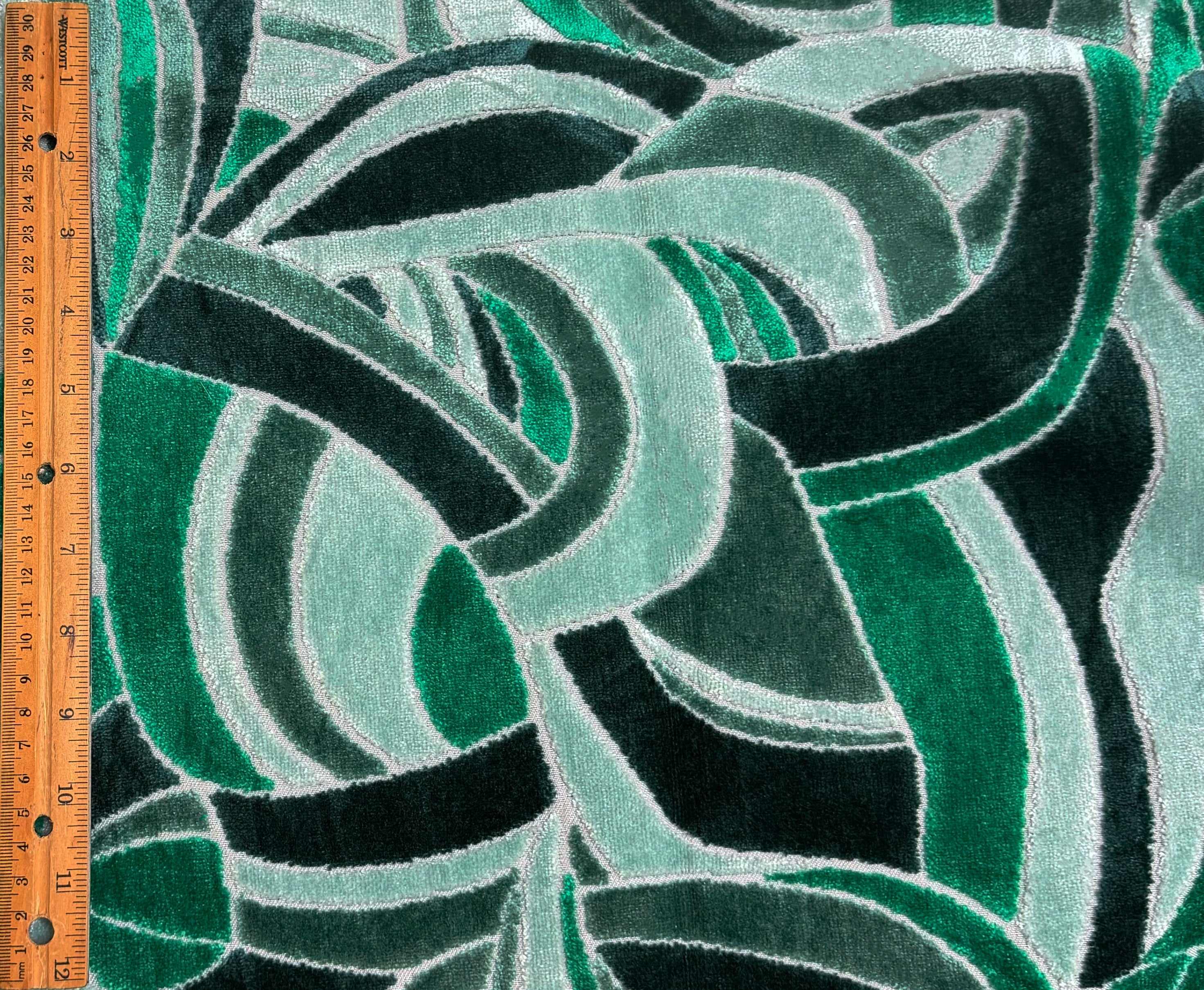 BRUBECK - MULTI-PURPOSE ABSTRACT CUT VELVET UPHOLSTERY FABRIC BY THE YARD