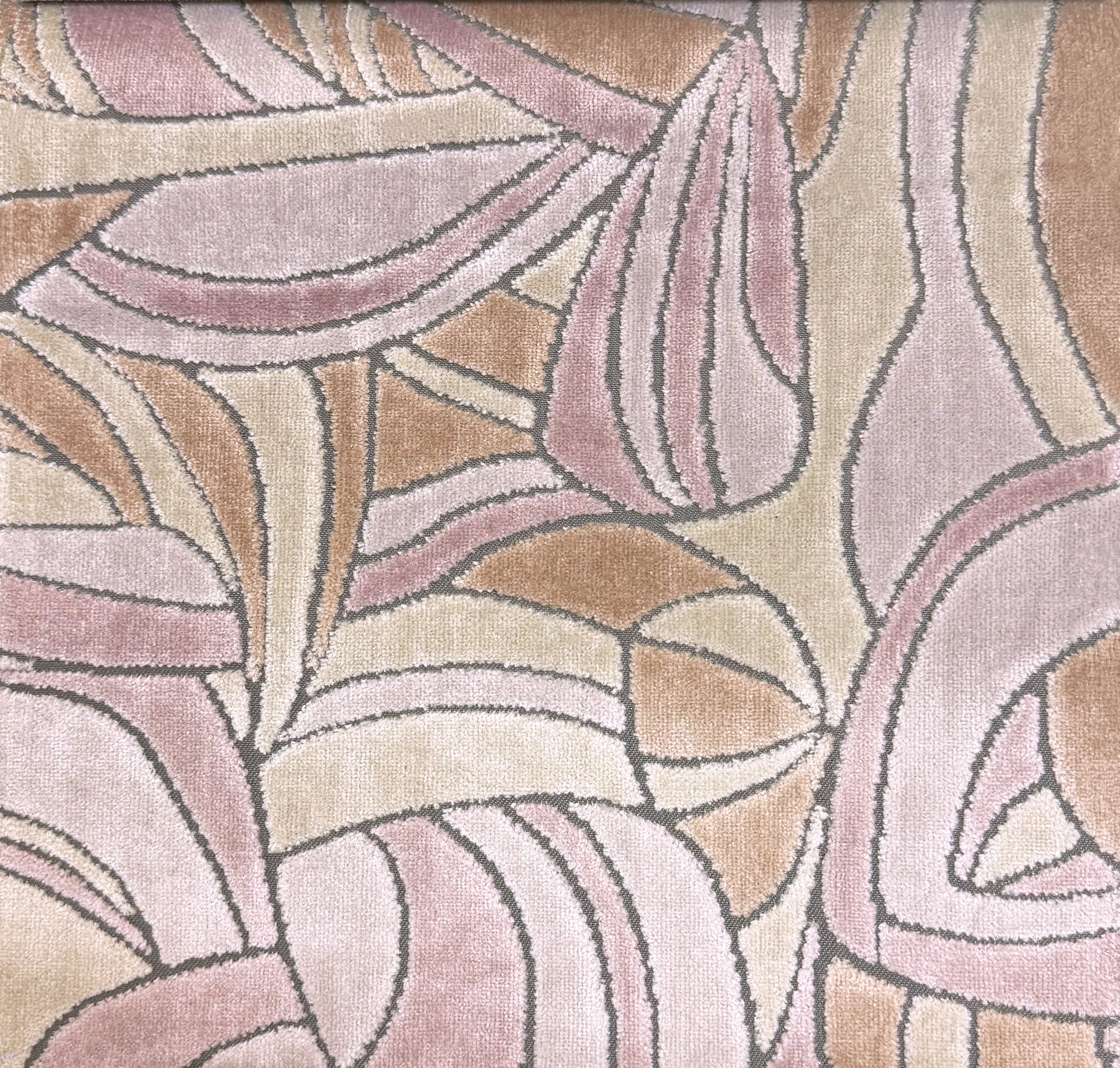 BRUBECK - MULTI-PURPOSE ABSTRACT CUT VELVET UPHOLSTERY FABRIC BY THE YARD