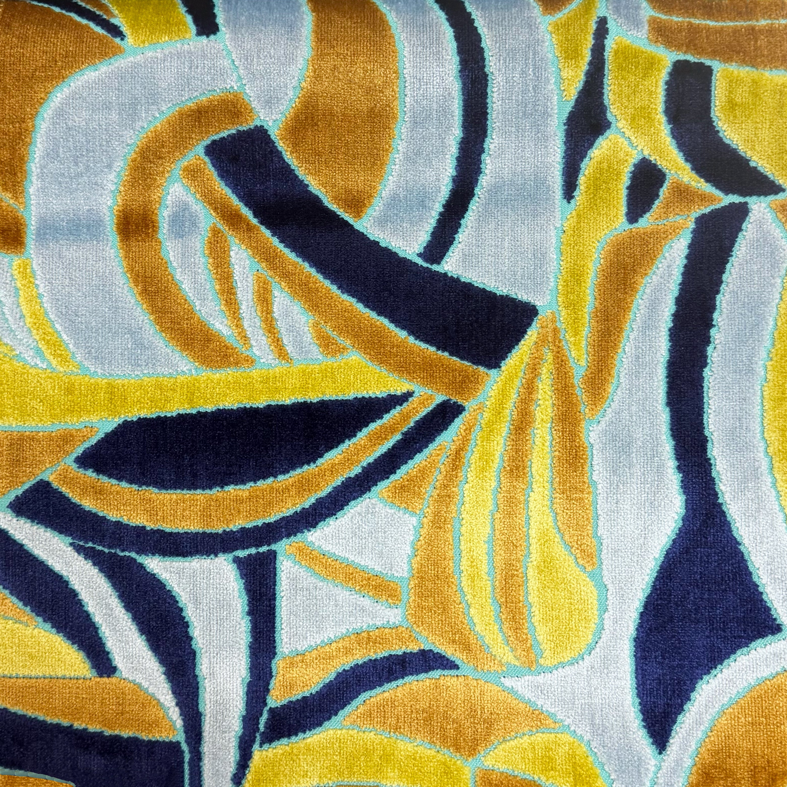 BRUBECK - MULTI-PURPOSE ABSTRACT CUT VELVET UPHOLSTERY FABRIC BY THE YARD