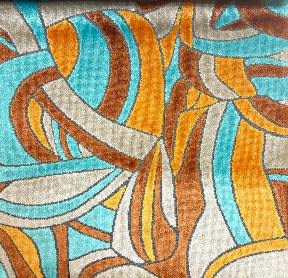BRUBECK - MULTI-PURPOSE ABSTRACT CUT VELVET UPHOLSTERY FABRIC BY THE YARD