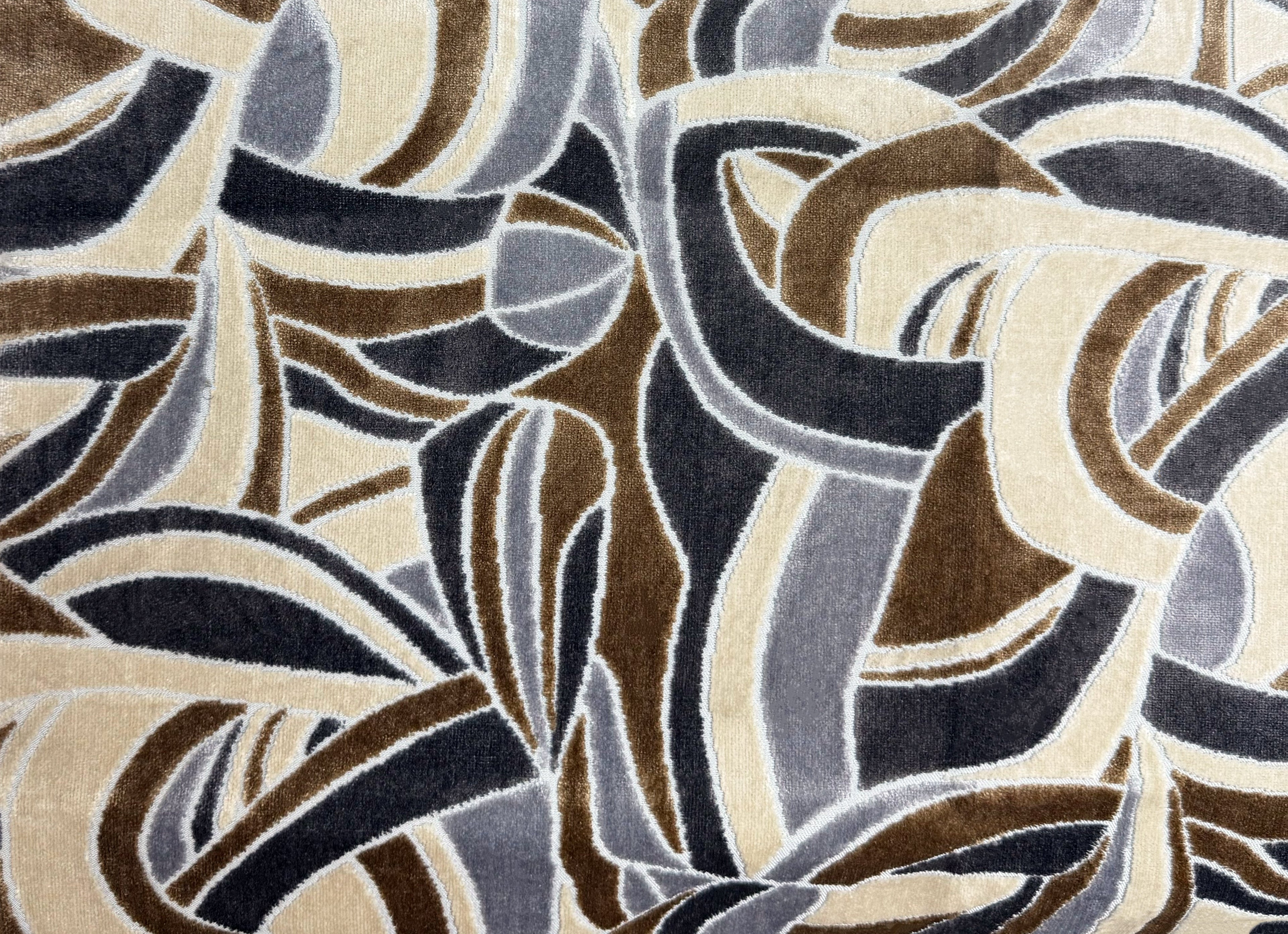 BRUBECK - MULTI-PURPOSE ABSTRACT CUT VELVET UPHOLSTERY FABRIC BY THE YARD