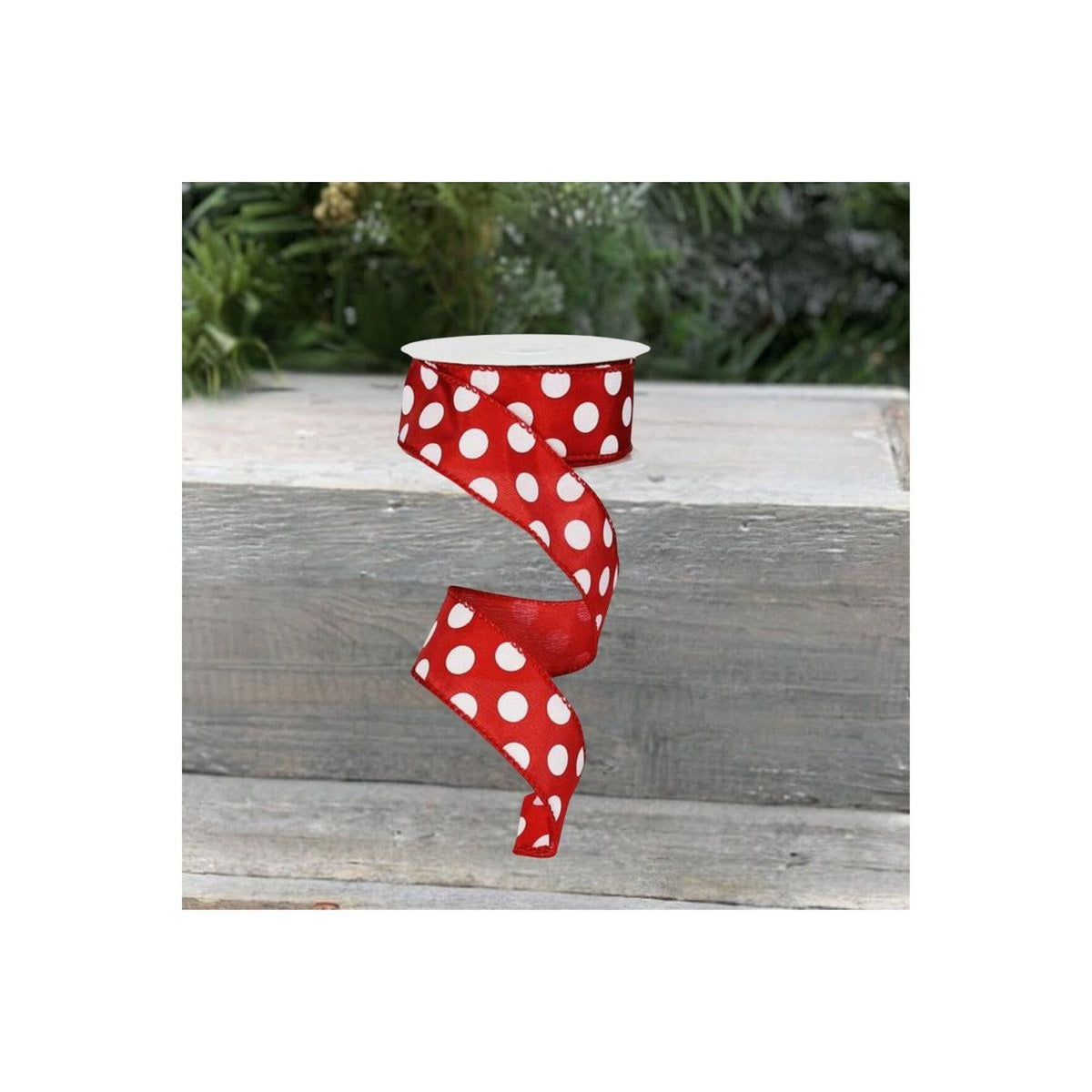 1.5" Large Polka Dot Ribbon: Red/White (10 Yards)