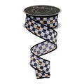 1.5in Mini Antique Checkerboard Ribbon: Black (10 Yards)