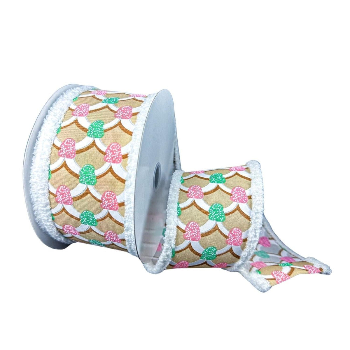 2.5" Gumdrop Gingerbread Roof Drift Ribbon: Pastel (10 Yards)