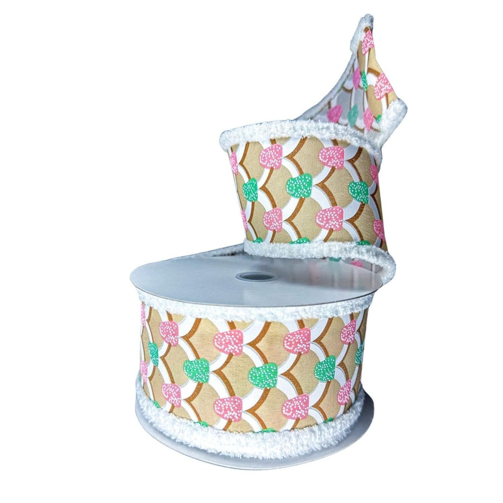 2.5" Gumdrop Gingerbread Roof Drift Ribbon: Pastel (10 Yards)