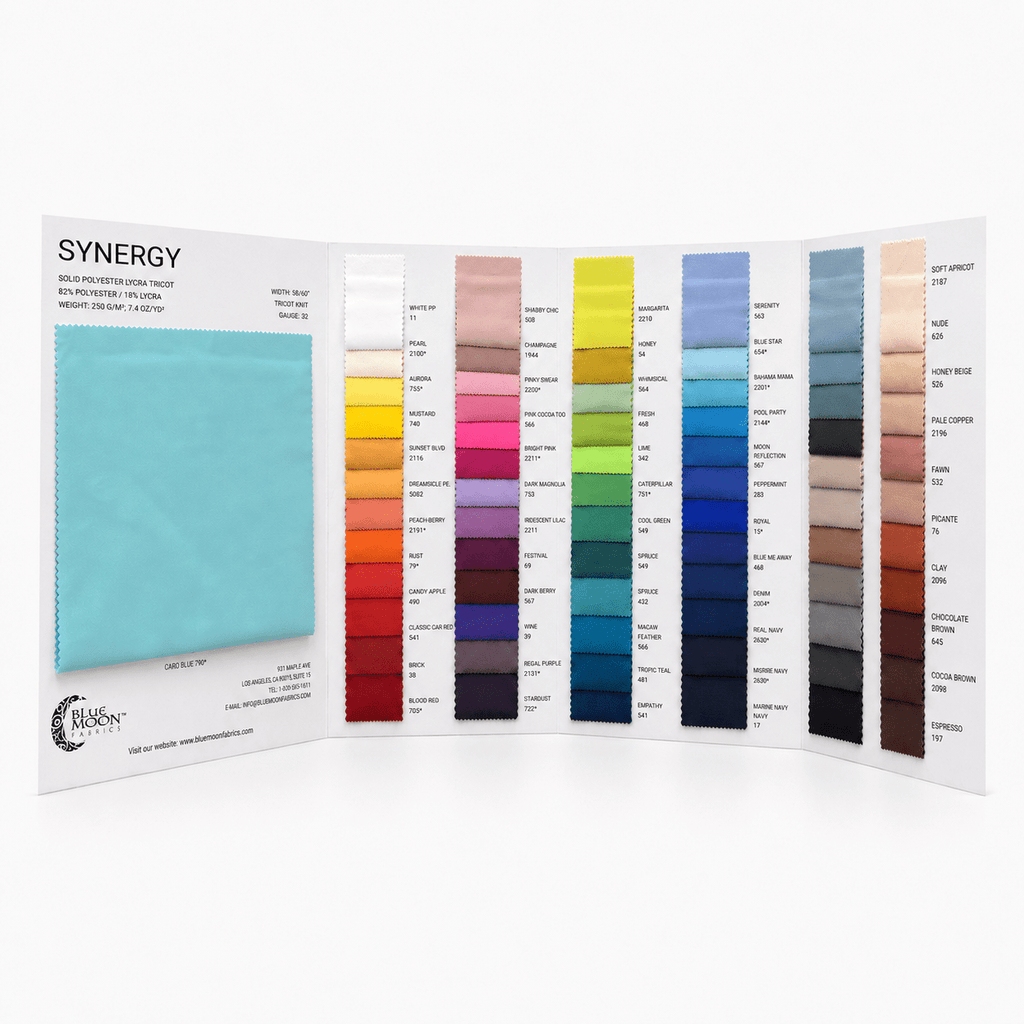 AT246 - Synergy Polyester Lycra Color Card | Blue Moon Fabrics
