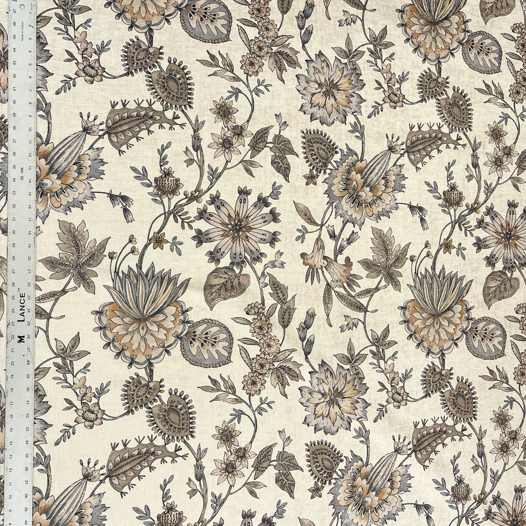 GIA JACOBEAN FLORAL PRINTED UPHOLSTERY FABRIC BY THE YARD