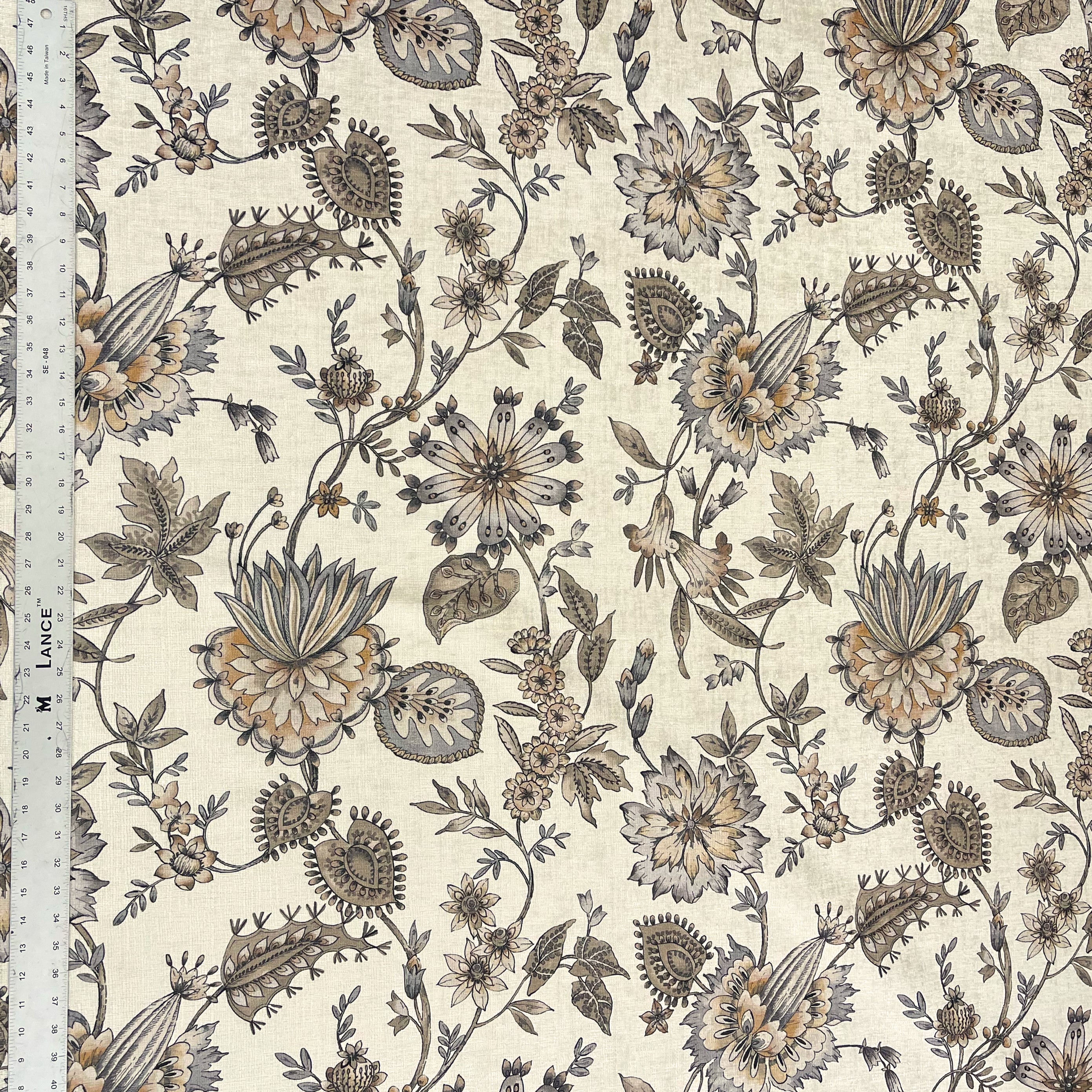 GIA JACOBEAN FLORAL PRINTED UPHOLSTERY FABRIC BY THE YARD