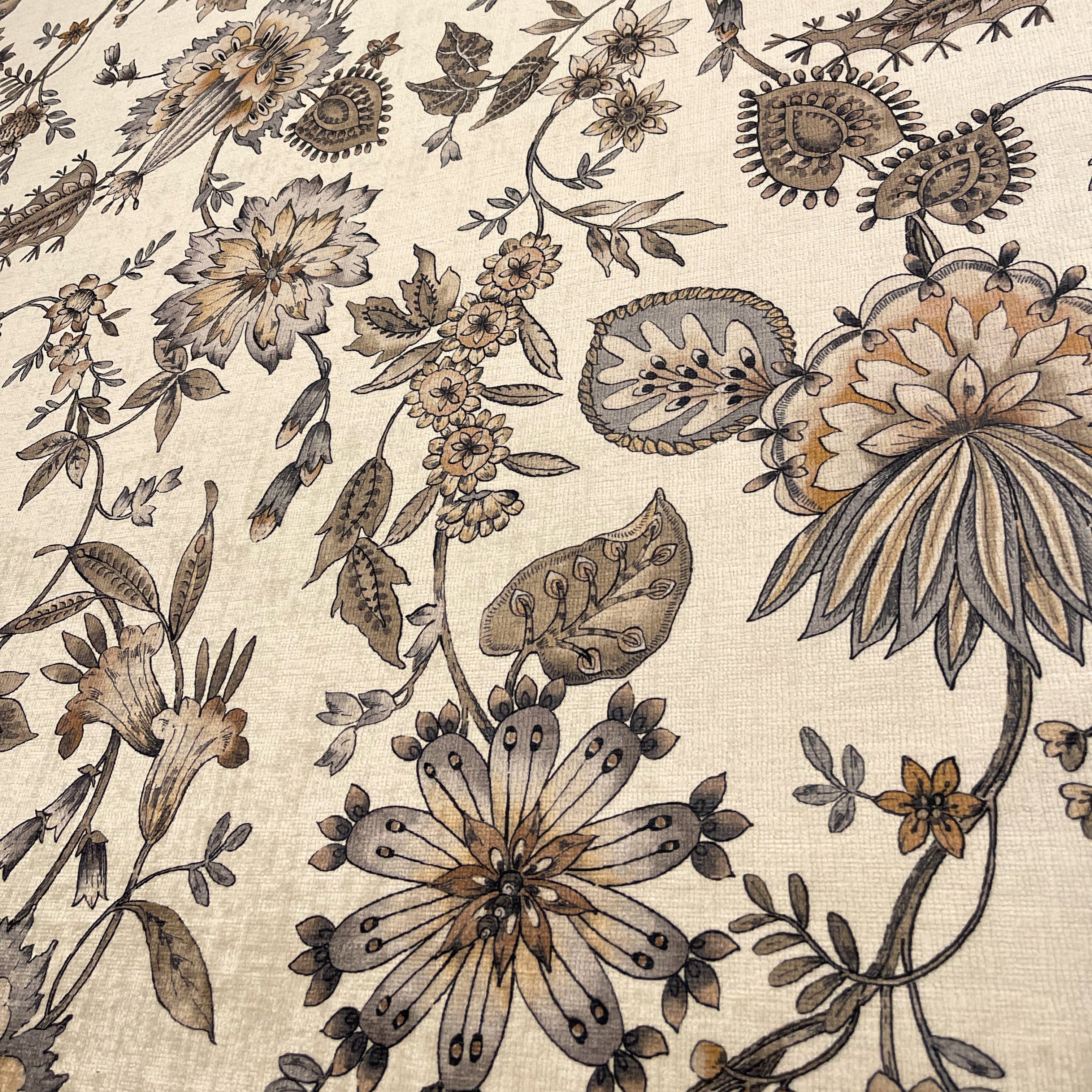 GIA JACOBEAN FLORAL PRINTED UPHOLSTERY FABRIC BY THE YARD