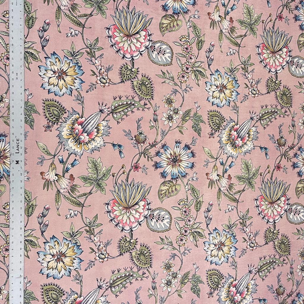 GIA JACOBEAN FLORAL PRINTED UPHOLSTERY FABRIC BY THE YARD