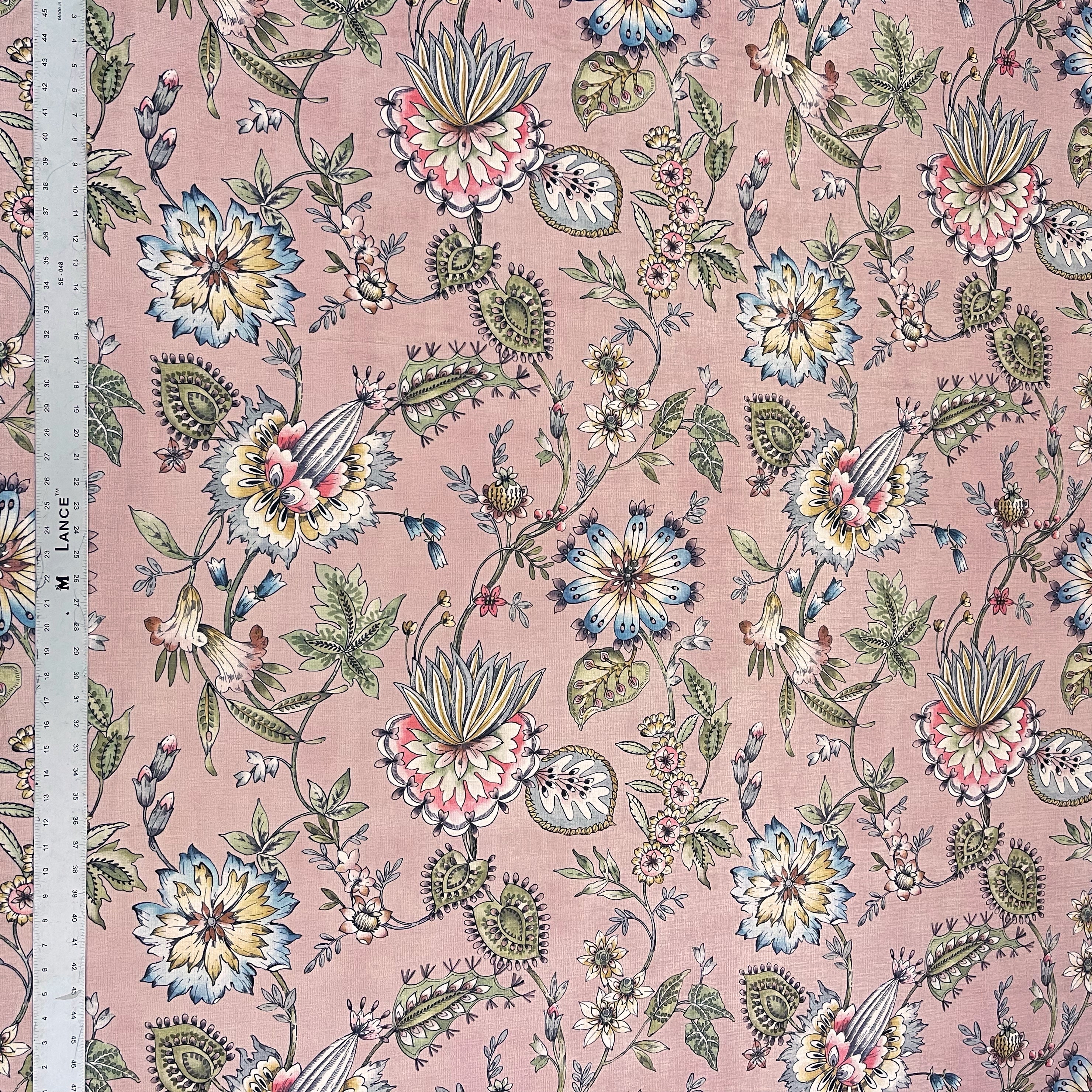 GIA JACOBEAN FLORAL PRINTED UPHOLSTERY FABRIC BY THE YARD