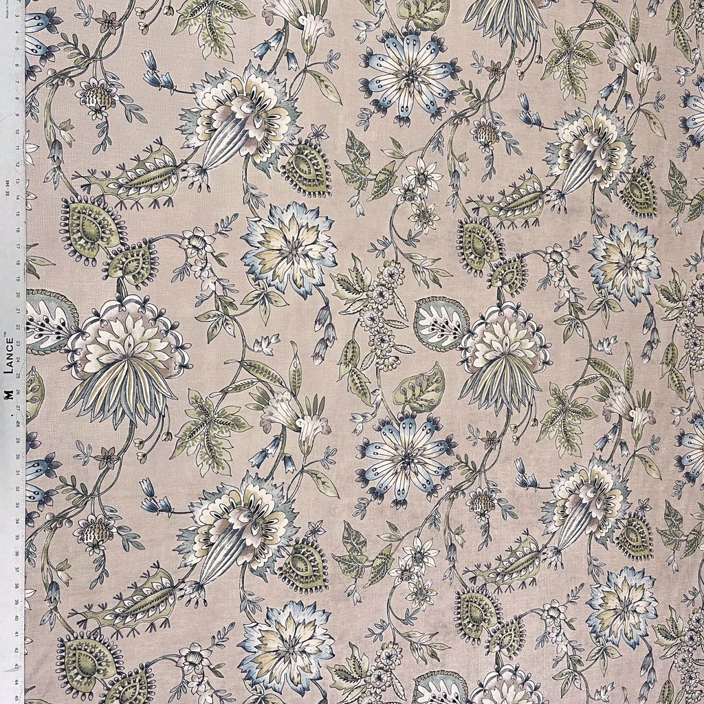 GIA JACOBEAN FLORAL PRINTED UPHOLSTERY FABRIC BY THE YARD