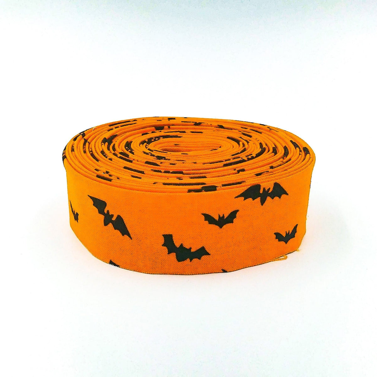 Quilt Binding Bats Orange Halloween 1 1/4" Single Fold Binding