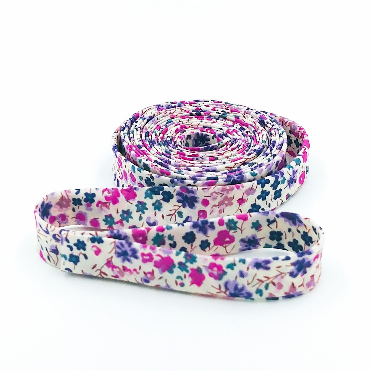 1/2'' Double Fold Bias Tape Liberty of London Tana Lawn Phoebe Purple Floral Binding
