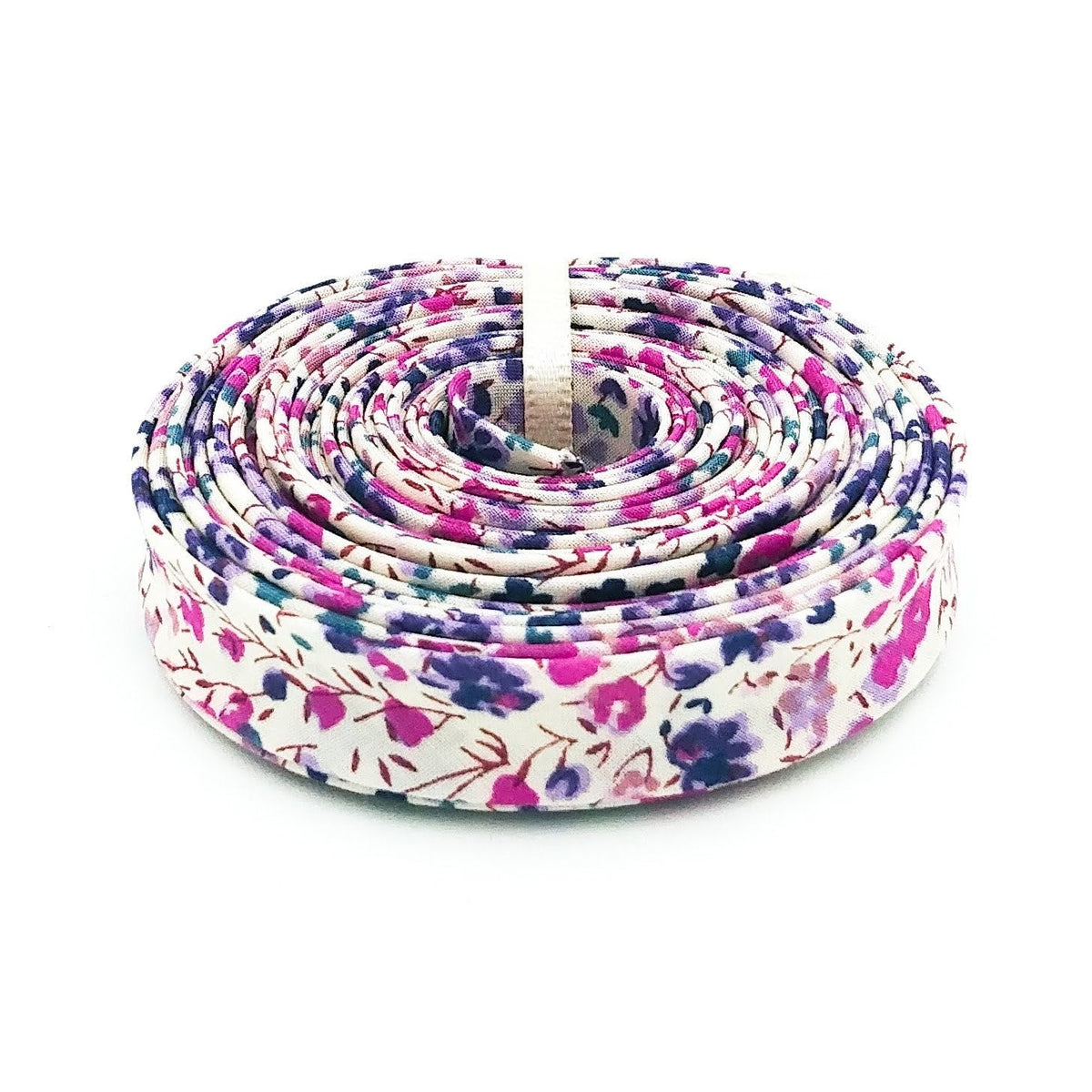 1/2'' Double Fold Bias Tape Liberty of London Tana Lawn Phoebe Purple Floral Binding