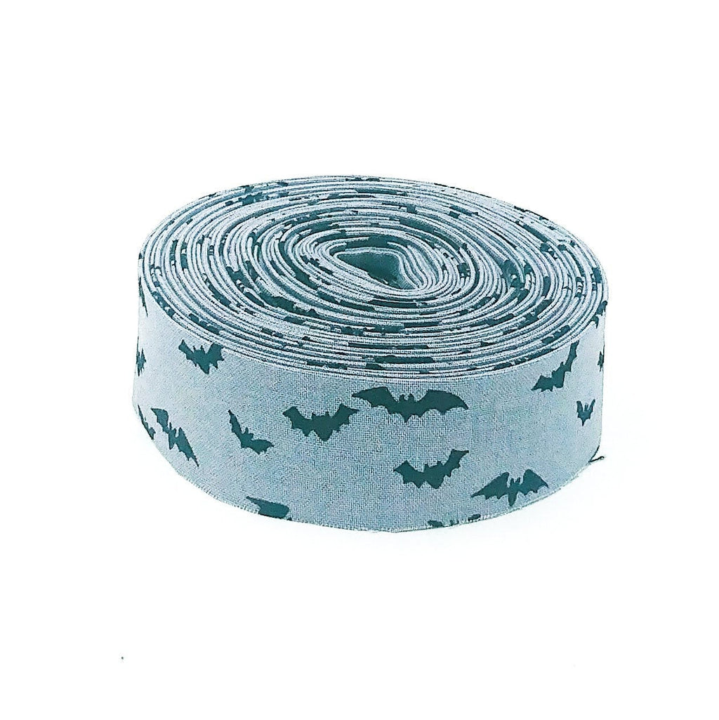 Quilt Binding Sophisticated Halloween Bats Fog Gray 1 1/4" Single Fold