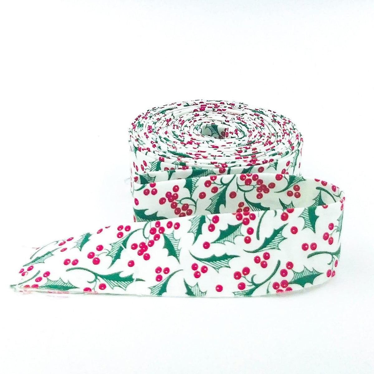 Quilt Binding Merry Little Christmas Holly Cream 1 1/4" Single Fold