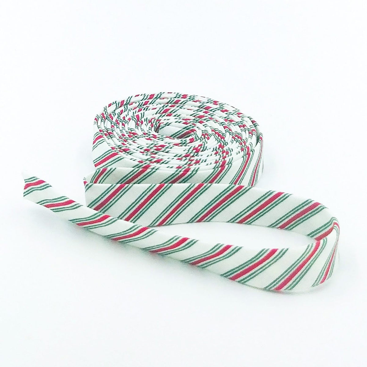 Double Fold Bias Tape 1/2'' Merry Little Christmas Stripes Cream Binding