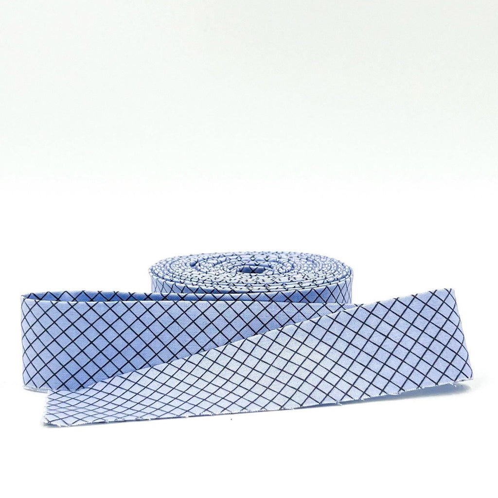 Quilt Binding On The Grid Shoreline Blue 1 1/4" Single Fold