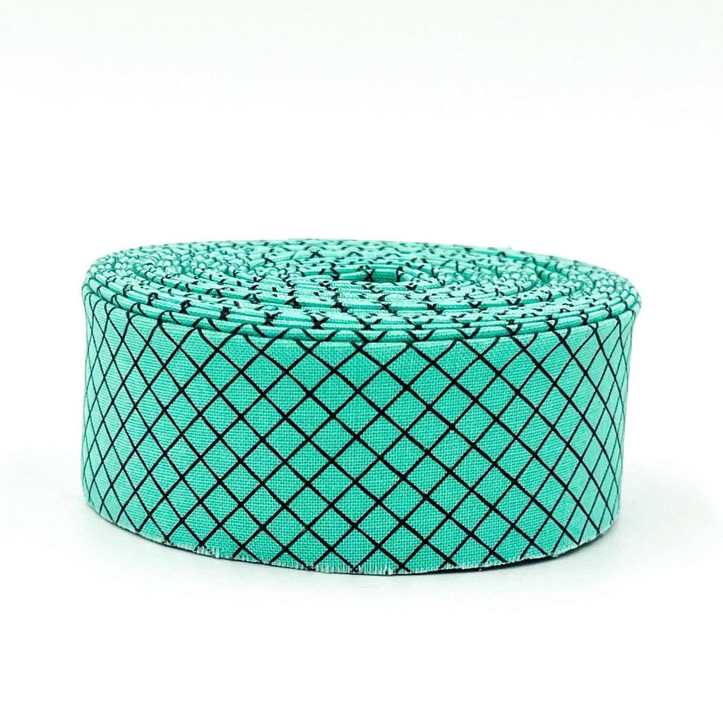 Quilt Binding On The Grid Raindrop Teal Green 1 1/4" Single Fold