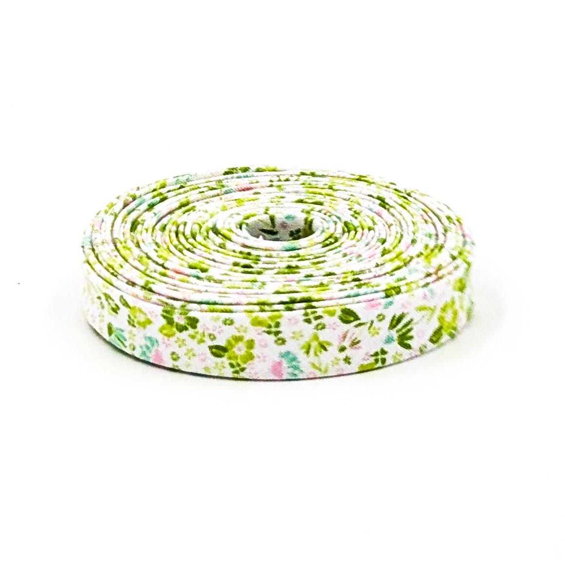 Double Fold 1/2'' Bias Tape Summer Skies Floral Green
