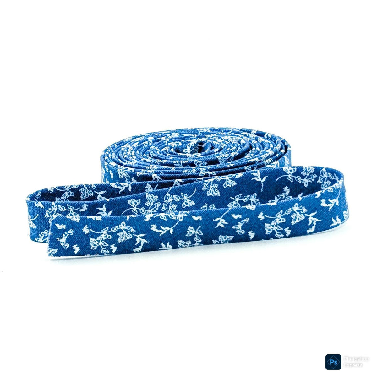 Double Fold 1/2'' Bias Tape Penelope Floral Creamy Blue White