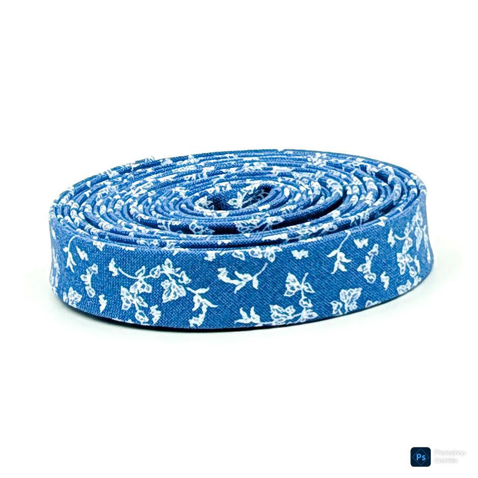 Double Fold 1/2'' Bias Tape Penelope Floral Creamy Blue White