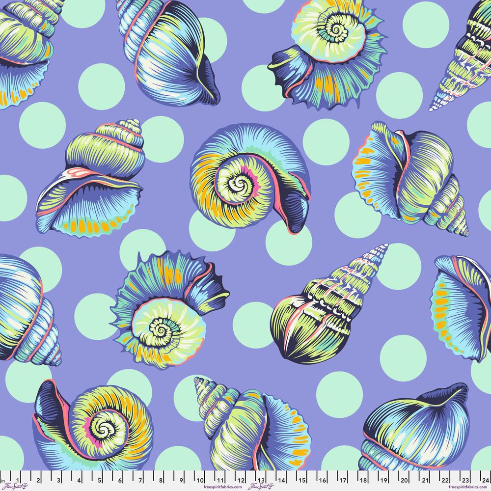 Tula Pink Floral Reef Marine Blue Quilt Backing Half Yards