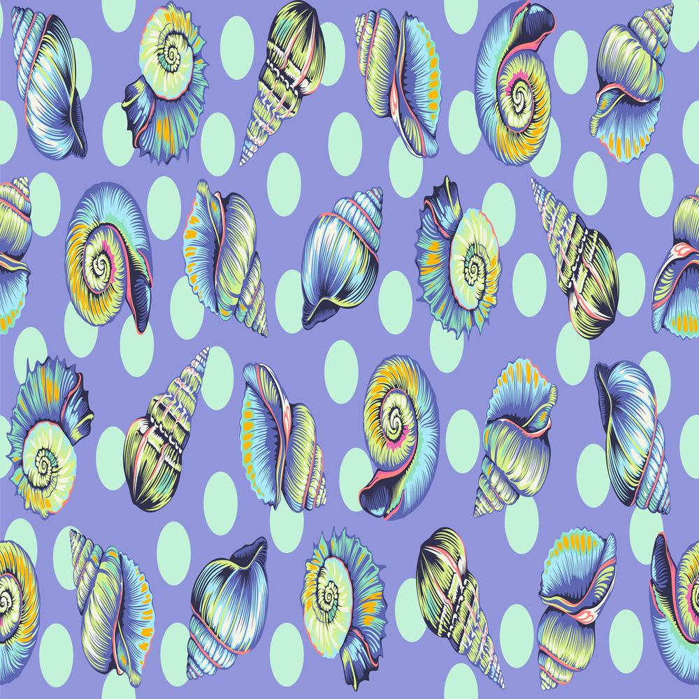 Tula Pink Floral Reef Marine Blue Quilt Backing Half Yards