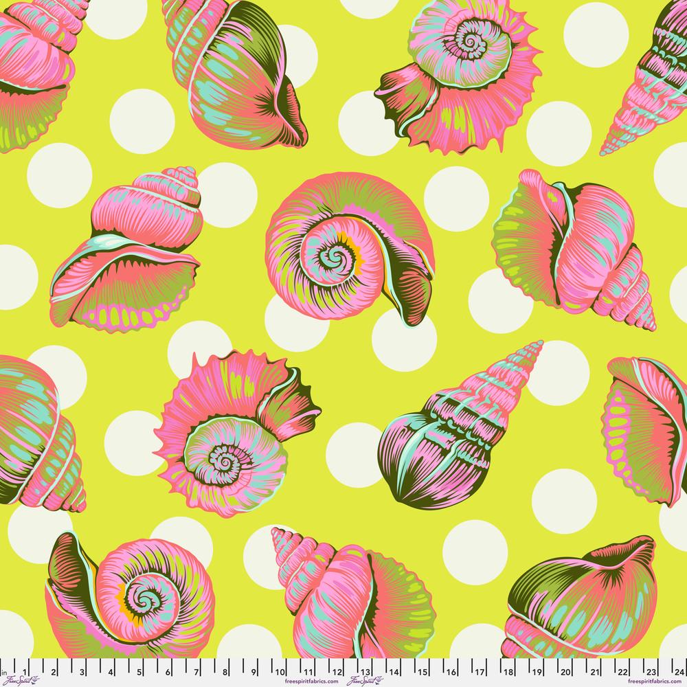 Tula Pink Floral Reef Seagrass Yellow Quilt Backing Half Yards