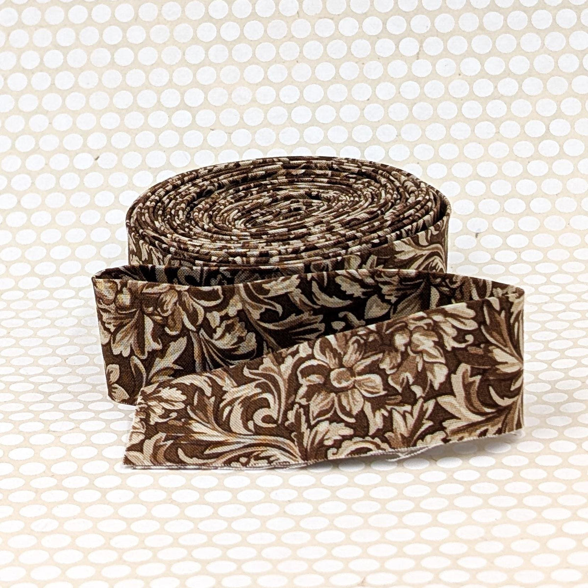 Quilt Binding Floral Tooled Leather Boot Brown 1 1/4" Single Fold