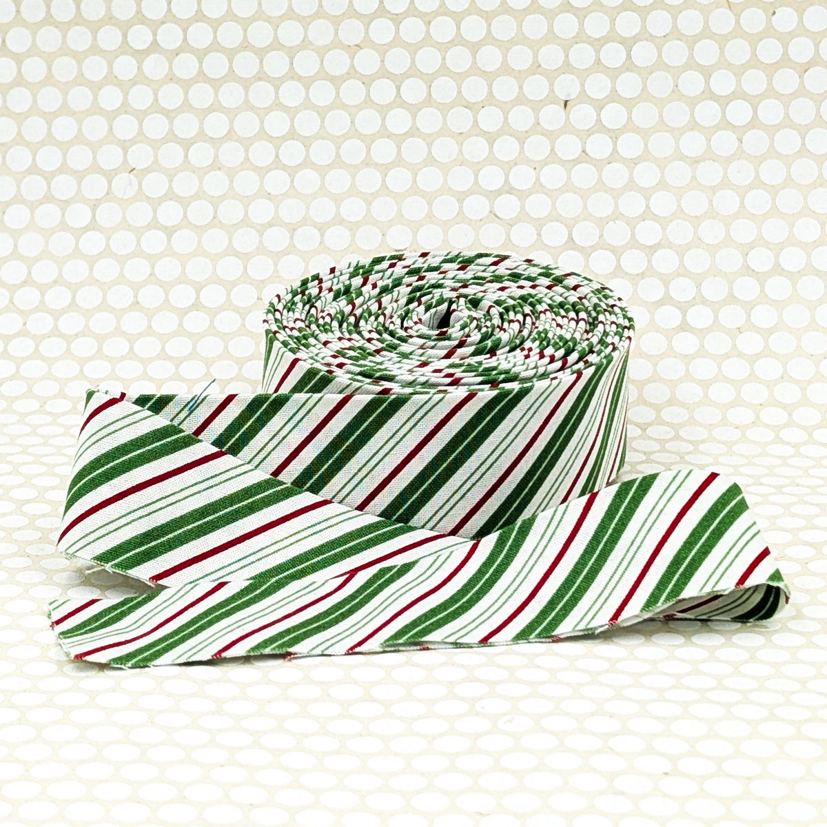 Quilt Binding Merry Little Christmas Stripe Cream 1 1/4" Single Fold