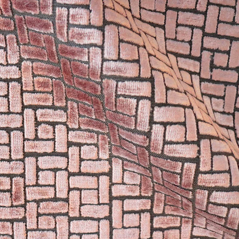 WESTFIELD, JENGA, GEOMETRIC PATTERN BURNOUT UPHOLSTERY FABRIC BY THE YARD